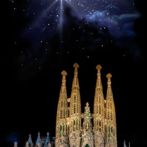 It gives us the Light. Sagrada Familia de Barcelona. Holy Family of Barcelona