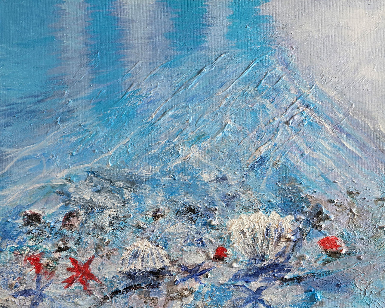 22 Ocean Mixed Media Acrylic 16x20 in Canvas