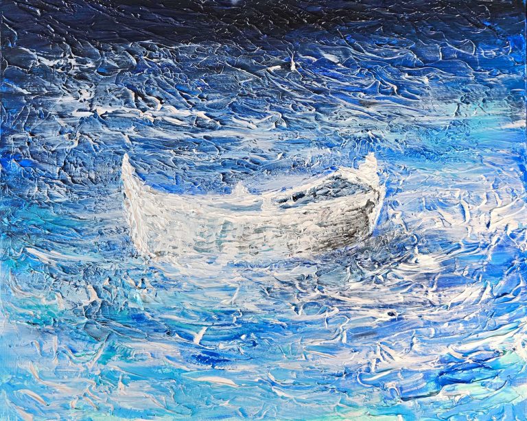 29 Towards Another Sea Mixed Media Acrylic 16x20 in Canvas