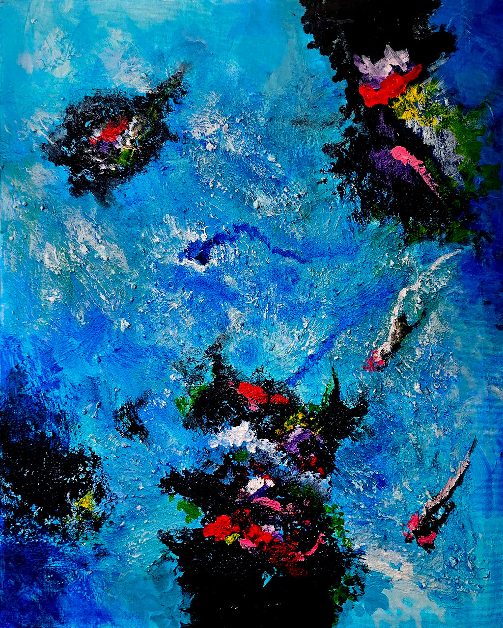 33 Tetiaroa Ocean Mixed Media 16x20 in Canvas