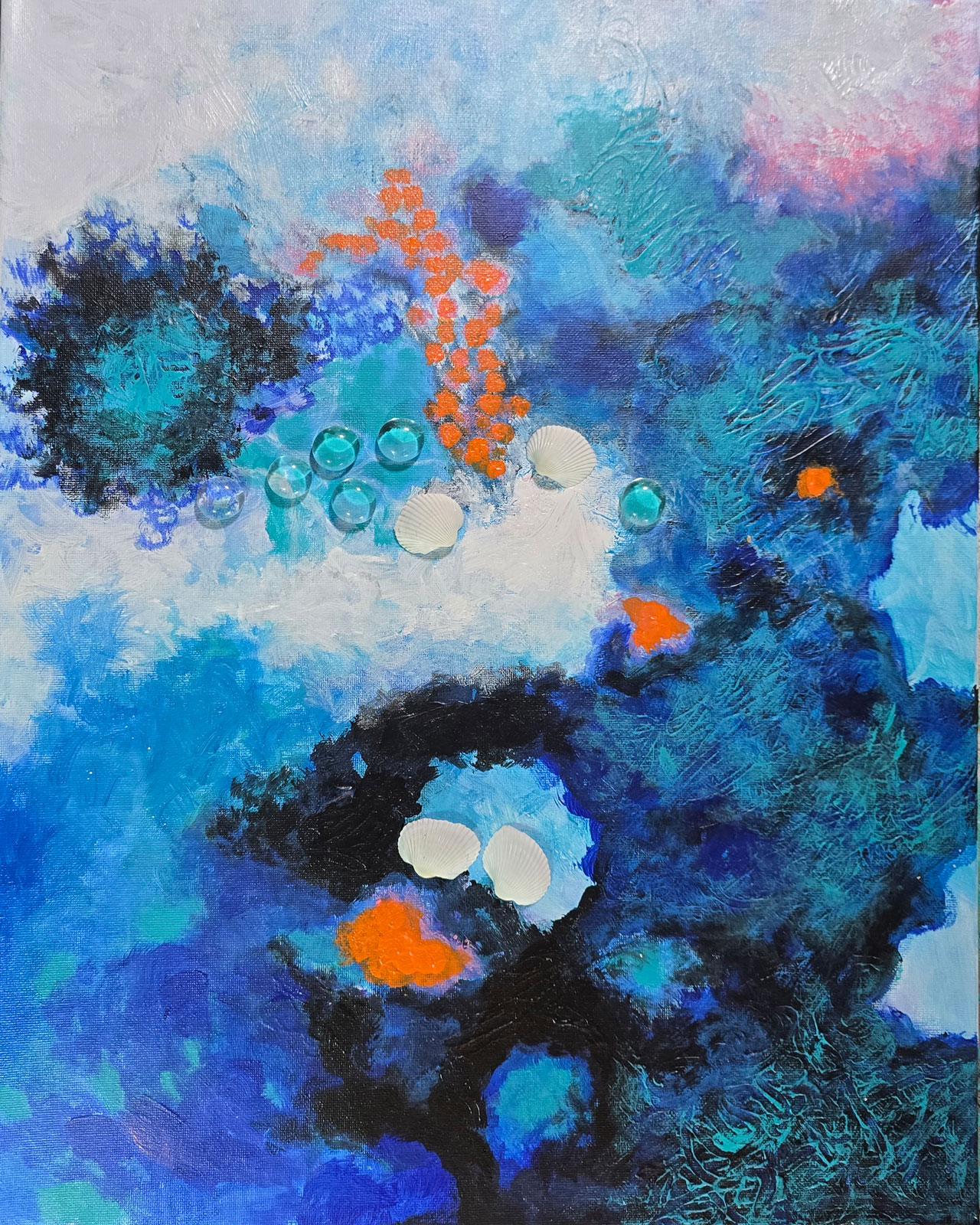 38 Ocean Mixed Media Collage canvas