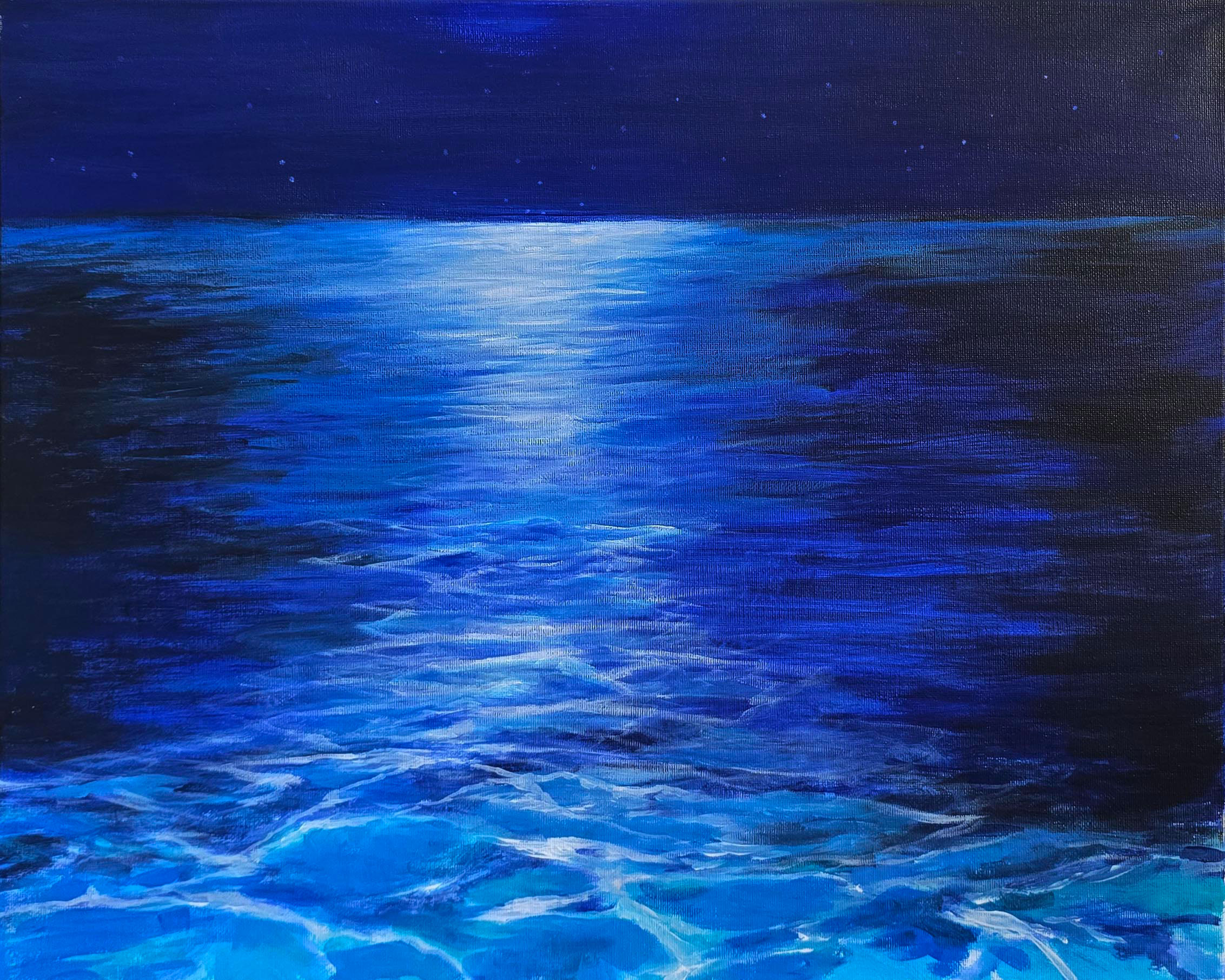39 Nocturne scene ocean on Canvas