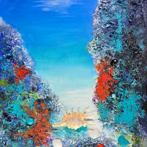 41 Deep Ocean Mixed Media Collage on Canvas