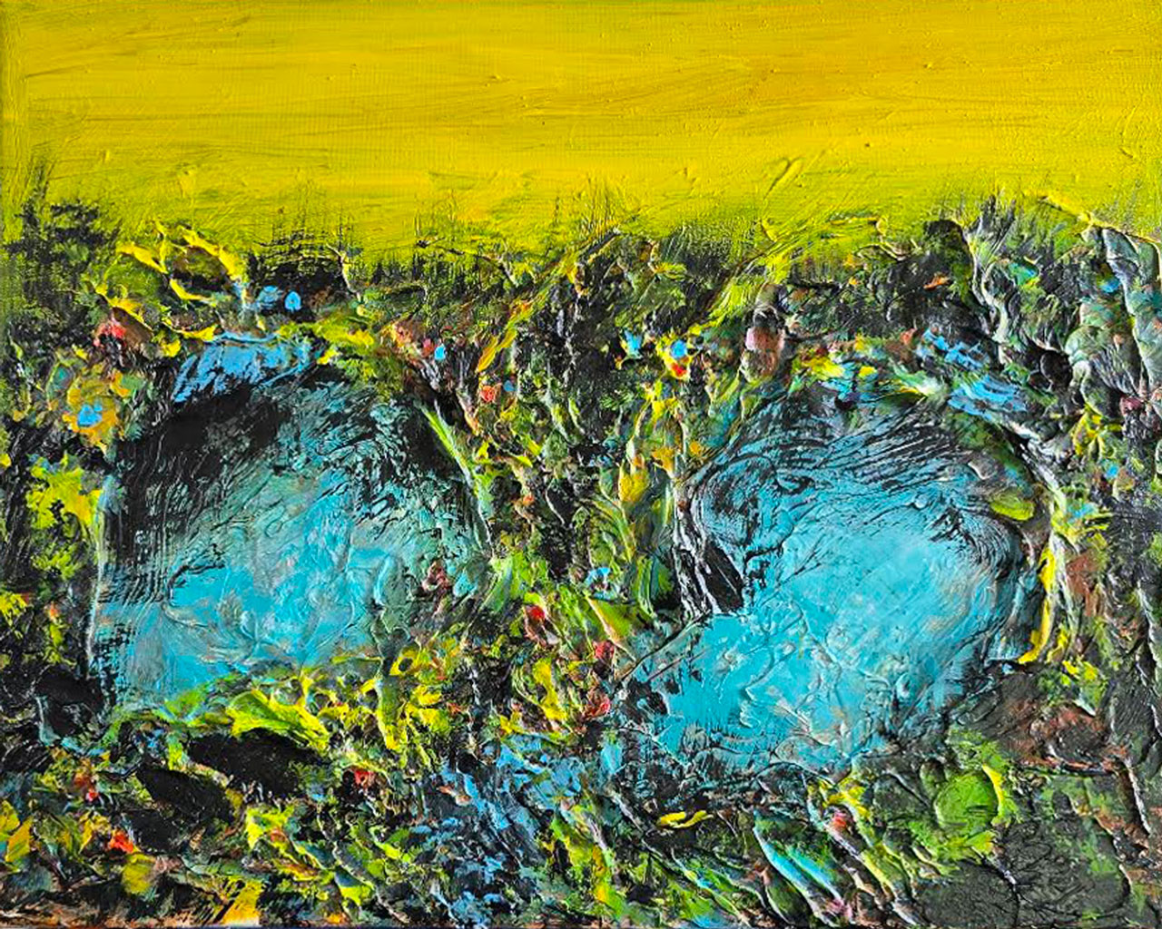 52 two lagoons mixed media acrylic on canvas