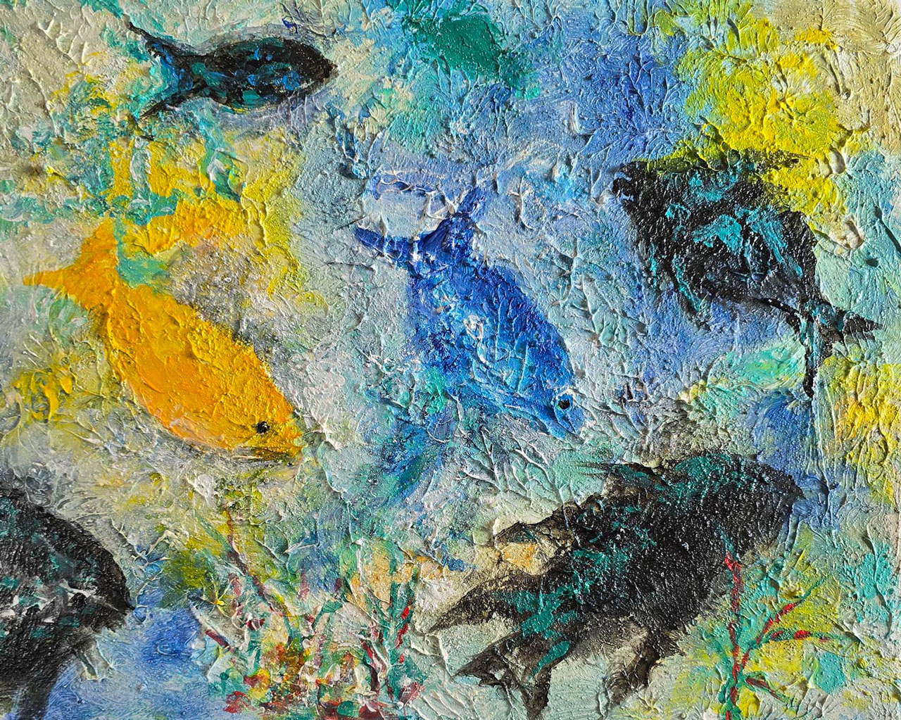 54 Full of fish painting acrylic on canvas